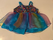 Build-A-Bear Dress Rainbow Sequins Sheer Rainbow Overlay skirt