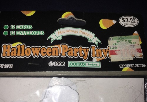 Invitación de fiesta de Halloween Hermitage Pottery 1996 sellada de colección rara 👻 - Imagen 3 de 8
