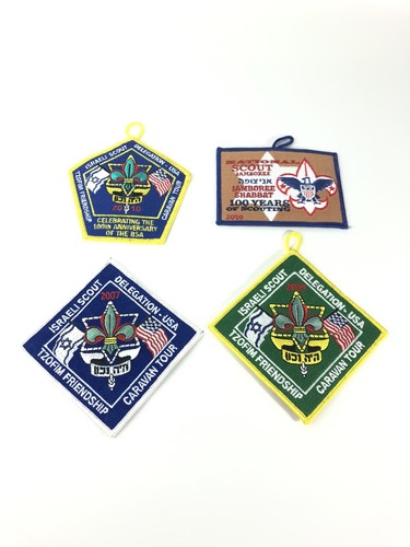 Lot Of (4) Boy Scout Jamboree Shabbat And Israeli Scout Delegation Patches 100 - Picture 1 of 6