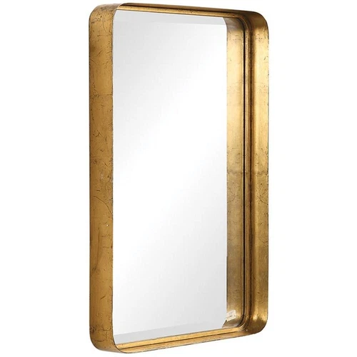 Uttermost Crofton Contemporary Style Metal Mirror in Gold Finish - Picture 1 of 8
