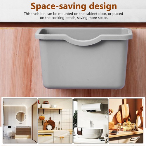 Kitchen Trash Can Waste Dispenser Hanging Bucket Small Rubbish Bin - Picture 6 of 11