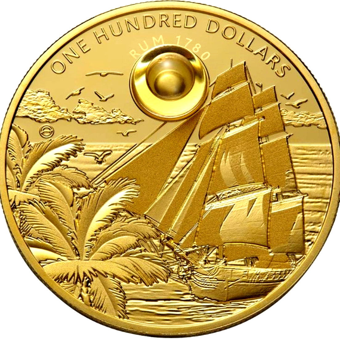 RUM Harewood 1780 Oldest Spirits 2 Oz Gold Münze, Barbados 2018