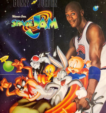 Póster de la película Space Jam 1996 Michael Jordan Bugs Bunny Warner Bros 18 x 12" F12A
