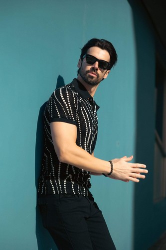 Barabas Men's Polka Dots Stretch See Through Polo Shirts 5P08 - Picture 4 of 10