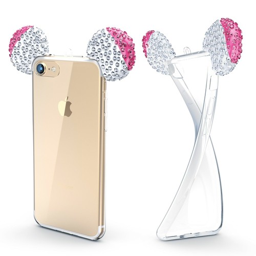 Apple iPhone Huawei Smartphone Bling Ear Backcase Sparkle Mouse Ear Cover - Picture 10 of 13