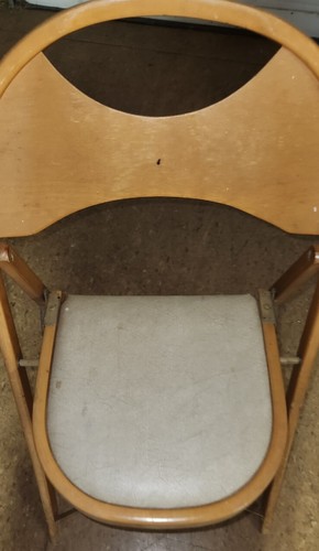 Vintage Chair Folding Louis Rastetter & Sons Solid Kumfort Fort Wayne Ind - Picture 3 of 9