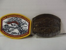 Vtg 80s NRA Whittington Center 15 Years 1973-1988 Belt Buckle  Patch USA