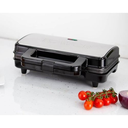 Tower Deep Fill Sandwichmaschine mit Antihaft-Keramikplatten, 900W-Silber - Bild 5 von 6