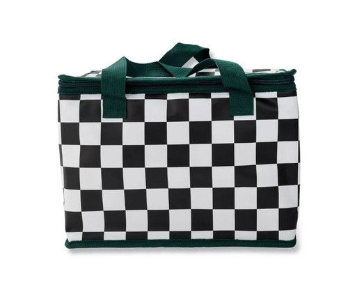 Karierte Kühltasche 15 Getränkedosen / 25 Quart weiche Seitenkühler schwarz (Neu mit Etikett) - Bild 1 von 5