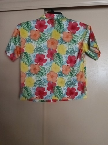 Art Class Girls Floral Sleep Top Short Sleeve Button Up Polyester Size XL (14) - Picture 2 of 2