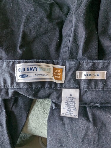 Old Navy 12 Stretch Capris Damenhose direkt unterhalb der Taille schwarz breites Bein - Bild 7 von 15