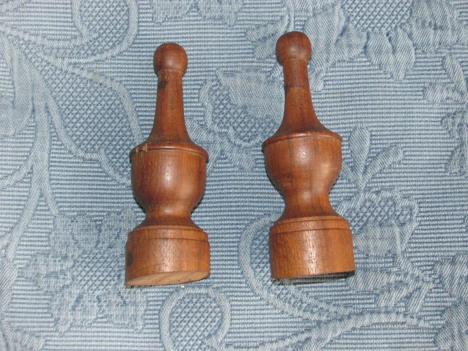 2 remates de muebles antiguos coloniales o victorianos torneados, acabado original, 5,5 pulgadas Foto 2 de 4