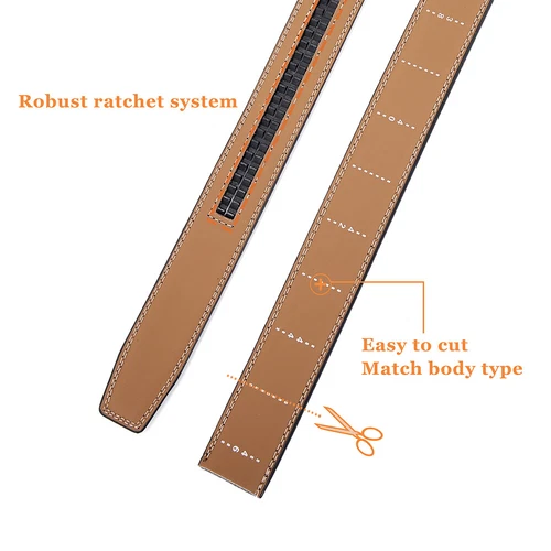 Men's Leather Ratchet Belt Strap Only 30mm Replacement Belt without Buckle - Picture 26 of 36