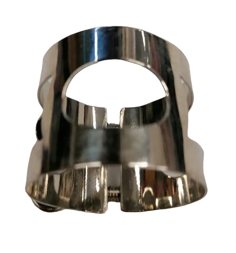 Legatura in Metallo per Bocchino Becco Sassofono Alto a Doppia Vite Sax Fascetta - Immagine 3 di 4