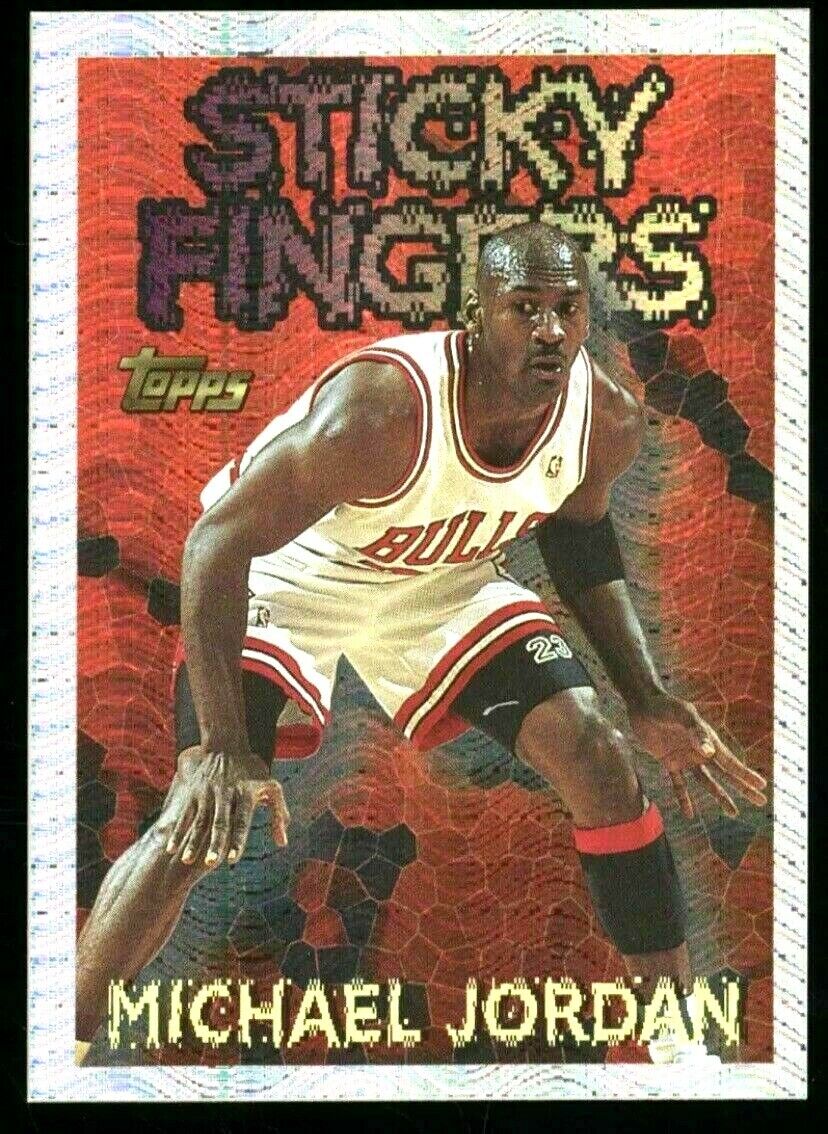 Michael Jordan 1996-97 Topps Sticky Fingers REFRACTOR Card!Bulls G 