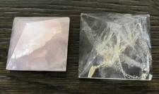 Natural Untreated Rose And Clear Quartz Pyramids 