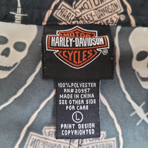 Harley Davidson Board Shorts Mens Large Skull & Barbed Wire Black Pocket Logo - Picture 16 of 24