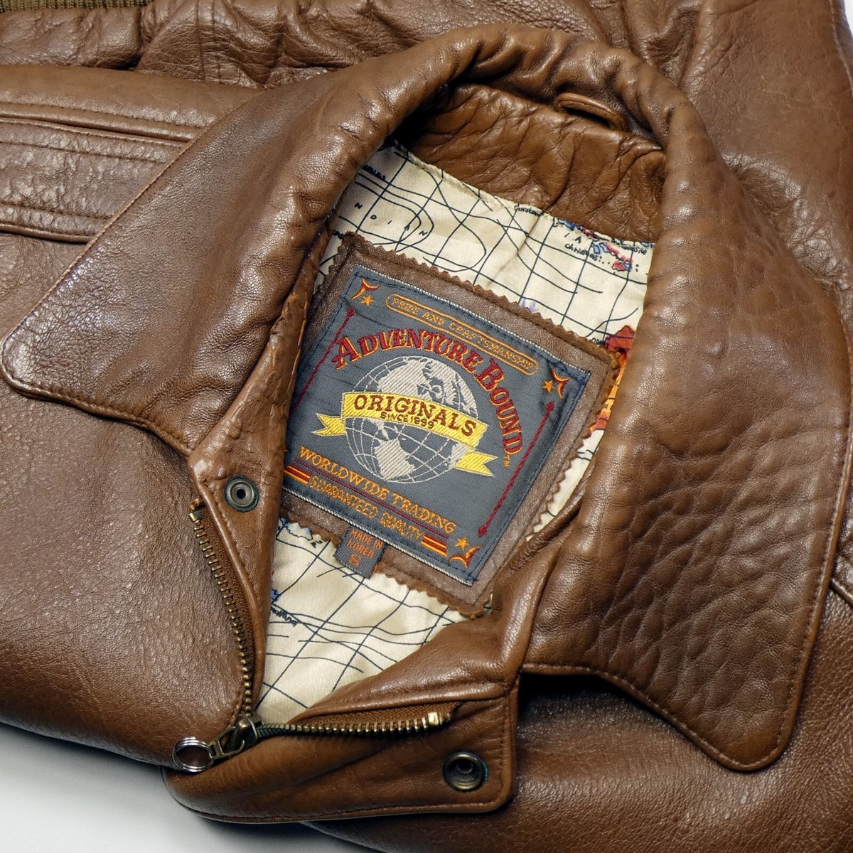 Leather Flight Jacket A-2 Type Full Zip Vintage Top Gun | eBay Leather Flight Jacket A-2 Type Full Zip Vintage Top Gun | eBay