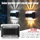 Solar 2 Led Deck Wall Lights Up&Down Waterproof Garden Outdoor Fence Yard Lamp