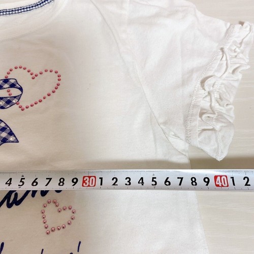 Mezzo Piano T-shirt Cherry Ribbon Frill Tops White Heart Approx. H 150cm Kawaii - Picture 11 of 24