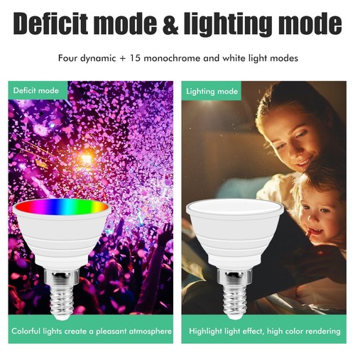 LED Light Bulbs RGB Light Cup 16 Color Changing 85-265V E14 Remote Control FI - Picture 5 of 8