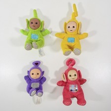 Teletubbies Full Set of Soft 7" Plush Bean Toys X4 - 2 Vintage, 2 Modern