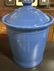 FIESTA WARE large CANISTER utensil CROCK LID lapis blue 10.5” Tall Clean!