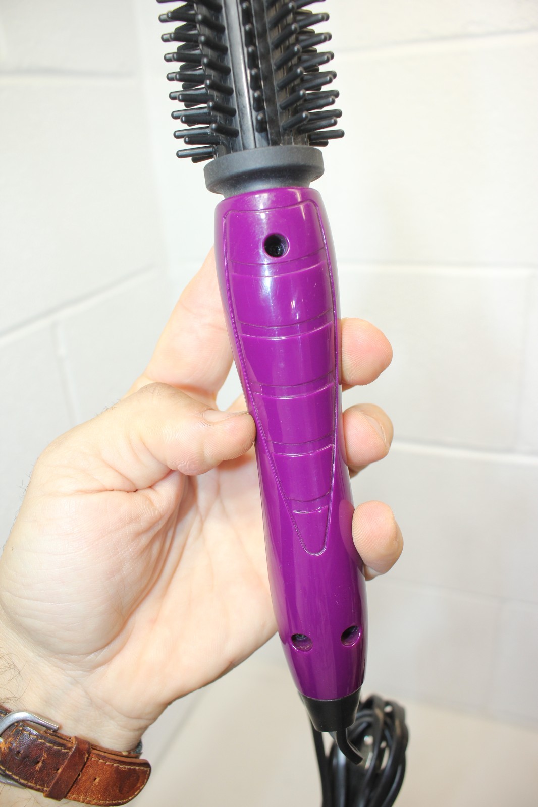 Instyler Hot Round Brush Curling Ionic Styler 30336 Purple, 2 heat settings