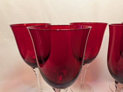 Set of 6 Ruby Regency Water Goblets by Colony 7 3/4 in - Picture 3 of 24