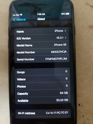 Apple iPhone SE (2nd Gen) - 64GB Unlocked Black - Photo 4 sur 5