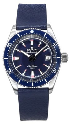 Edox Skydiver Automatik Taucher Blau Zifferblatt 801313BUCBUICO 300M Herrenuhr