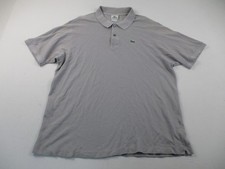 Lacoste Polo Shirt Mens 8 Gray Solid Short Sleeve France