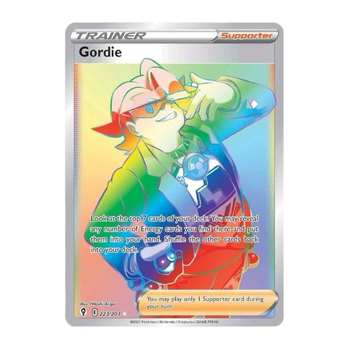 Pokémon Gordie Hyper Rare 223/203 Evolving Skies Card GRADE WORTHY