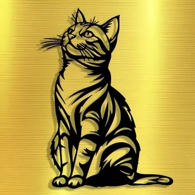 Katze Metall Wandbild Dekoration hängend Eisen Deko für Zuhause Küche Sammler