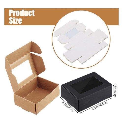 150 Pcs Kraft Box with Window Present Packaging Box Treat Box for Soap2813 - Picture 3 of 7