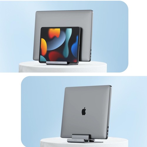 Support bureau double fente pour MacBook, iPad, iPhone Satechi Gris - Photo 6/6