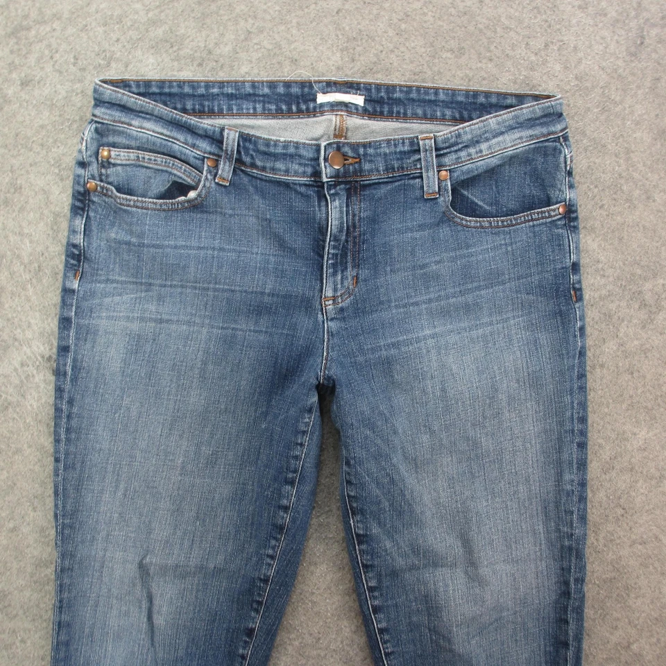 Jeans Eileen Fisher para mujer 12 azules elásticos de algodón orgánico ajustados denim con cremallera Foto 2 de 4