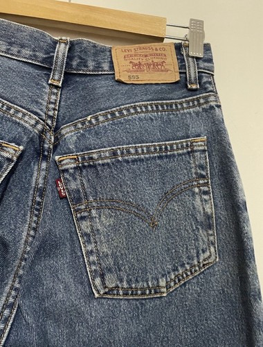 Levis 595 Vintage Size 26W 32L Men’s Blue Denim Jeans Button Zip Cotton Straight - Picture 9 of 14