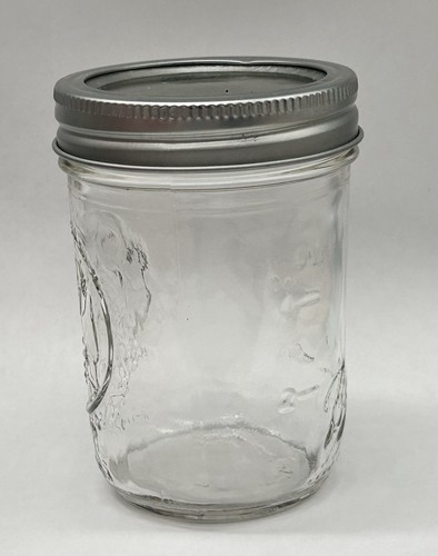 Ball Fruit Embossed Clear Glass Canning Jar Preserves with Lid 6 Oz - Picture 2 of 8