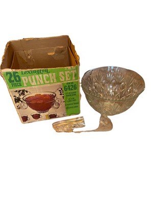 Vintage Lexington Punch Bowl Set Complete Item No. 6426 In Original Box