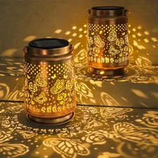 Solar Lantern Outdoor Decorations, Waterproof Hanging Lights for Outside Gard...