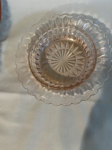 Pink depression  Glass Windsor pattern butter dish bottom