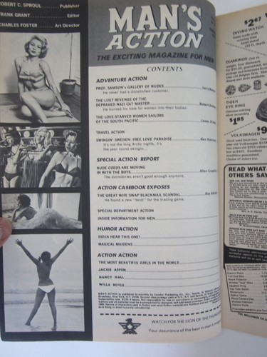 Man's Action Magazine Feb. 1970 FN Classic Baboon GGA Attack Cover! - Picture 3 of 7
