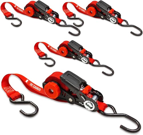 Paquete de 4 correas de trinquete de 1 pulgada x 15 ft para camioneta remolque kayak - Imagen 3 de 11