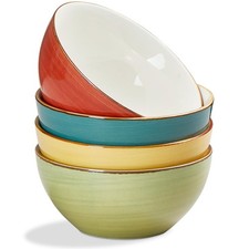 16 oz Cereal Bowls Set of 4 Soup Bowls Ceramic for Kitchen - Dishwasher and