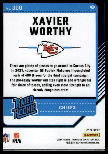 🔥💎📈 2024 Donruss Optic #300 Xavier Worthy Green Velocity ENVÍO GRATUITO - Imagen 2 de 2