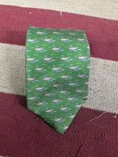Brooks Brothers Makers Tie Silk Whale Mens Neck Green Pink Novelty Made in USA
