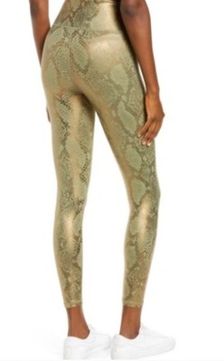 IVL Fo Snake Skin Yoga Leggings,  White And Gold Women's Size 6 Waist Control