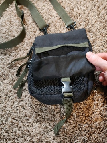 Vintage Stussy Crossbody Side Bag Canvas Pouch RARE HTF Green Black - Picture 5 of 14