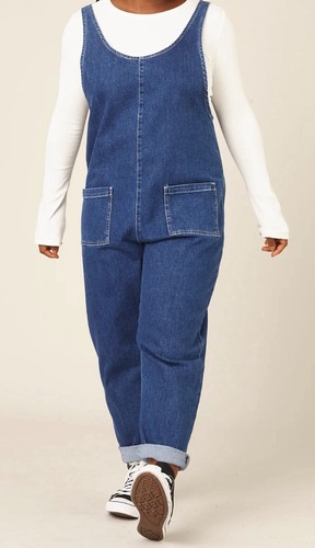 Beyond Nine Lola Jumpsuit. Mid Blue Denim. XS